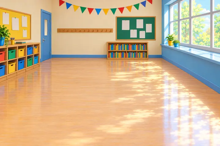 Mr. Idris's classroom, painted