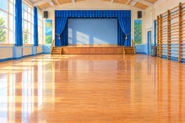 The gym, painted