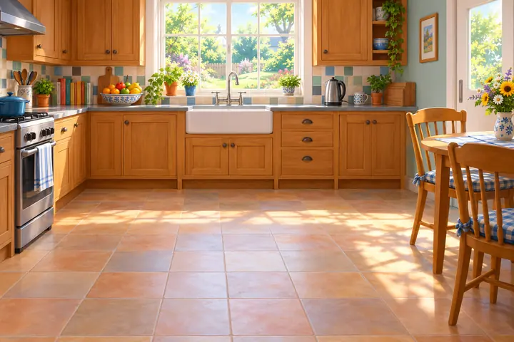 A kitchen at home, painted