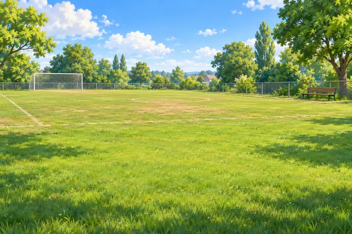 The rec, painted